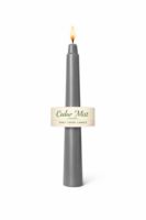 Gray Taper Candle ? Cedar Mist